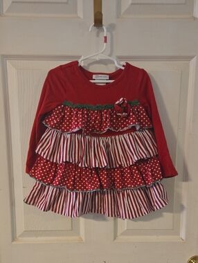 Bonnie Jean Red Ruffled Holiday Dress
